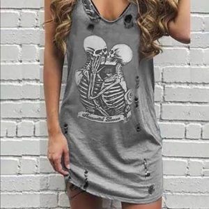 Lip Swag shirt dress Heather gray